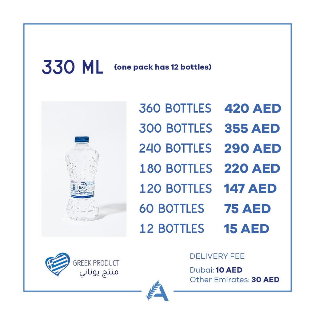 Nissi Greek Mountain Spring Water 330ml (12pc)
